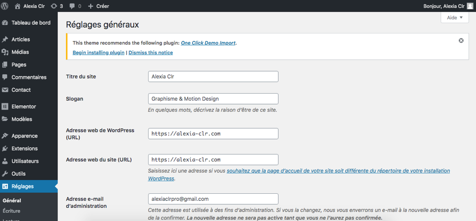 créer un site wordpress sans argent ni connaissance réglage