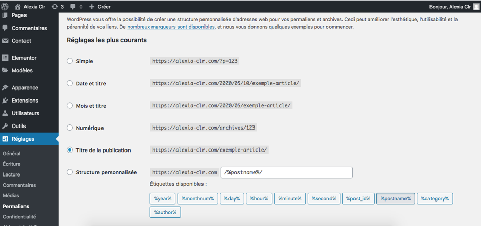 créer un site wordpress sans argent ni connaissance permalien tuto